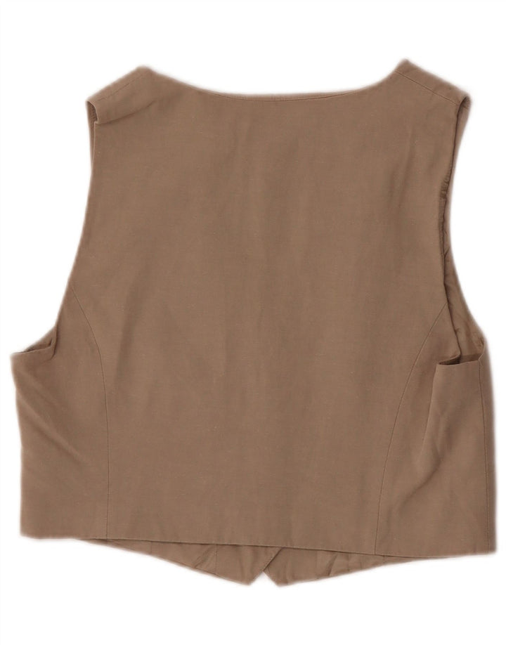 Zara Womens Waistcoat UK 12 Medium Beige Viscose
