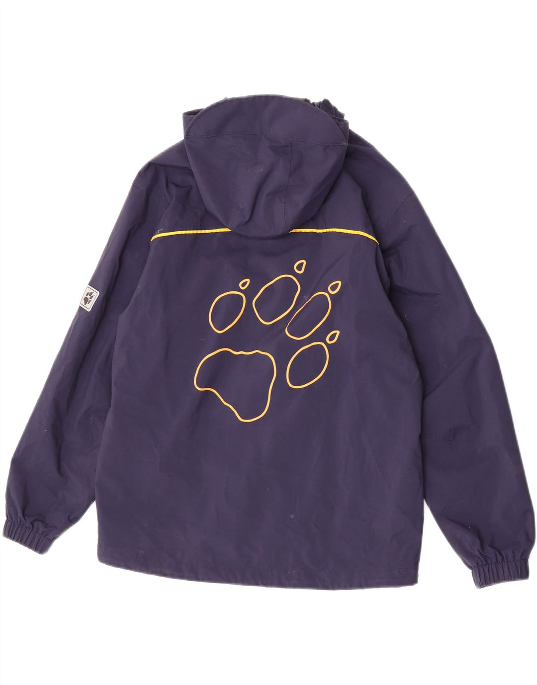 Jack Wolfskin Boys Graphic Hooded Rain Jacket 12-13 Years Navy Blue