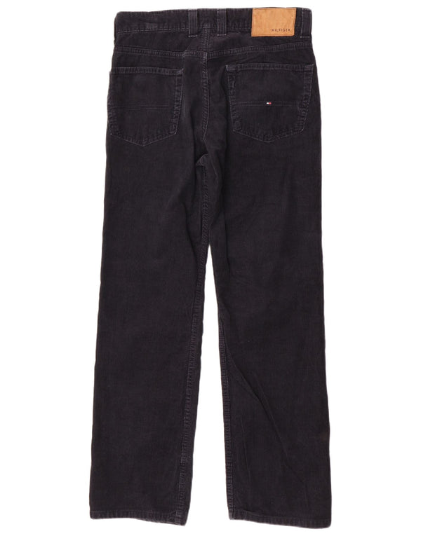 Tommy Hilfiger Mens Straight Corduroy Trousers W32 L32 Navy Blue Cotton