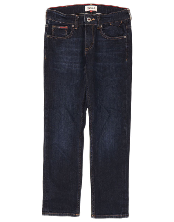 Tommy Hilfiger Boys Straight Jeans 9-10 Years W26 L25 Navy Blue Cotton