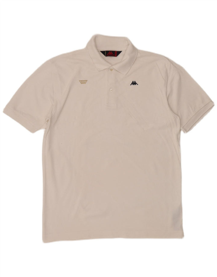 Kappa Mens Polo Shirt Large White Cotton