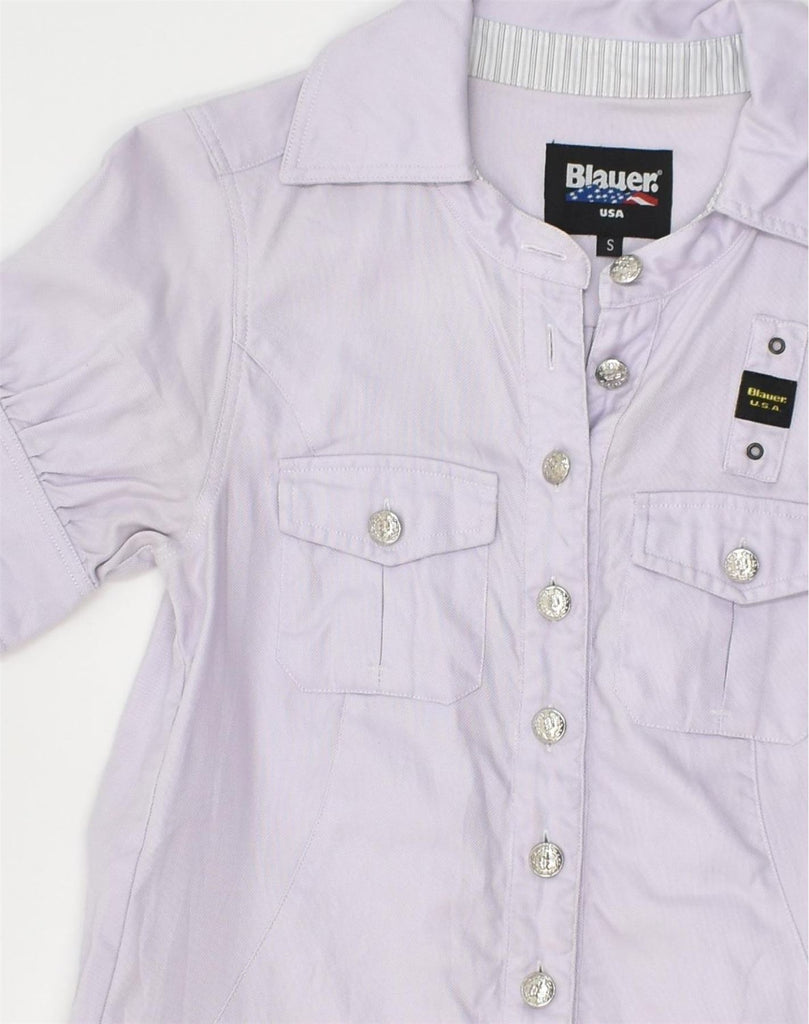 BLAUER Womens Shirt Dress UK 10 Small Purple | Vintage Blauer | Thrift | Second-Hand Blauer | Used Clothing | Messina Hembry 