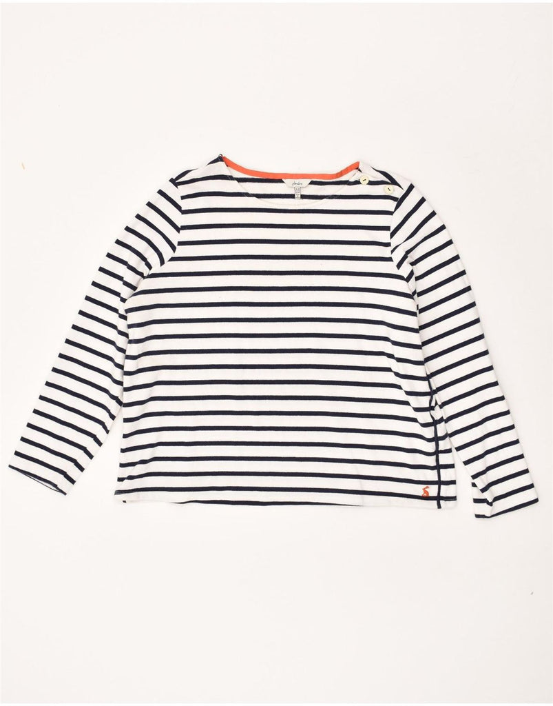 JOULES Womens Top Long Sleeve UK 18 XL Grey Striped Cotton | Vintage Joules | Thrift | Second-Hand Joules | Used Clothing | Messina Hembry 