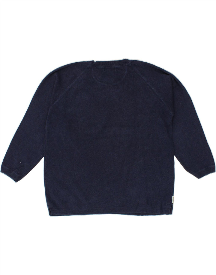 EDDIE BAUER Womens Crew Neck Jumper Sweater UK 14 Medium Navy Blue Cotton Vintage Eddie Bauer and Second-Hand Eddie Bauer from Messina Hembry 