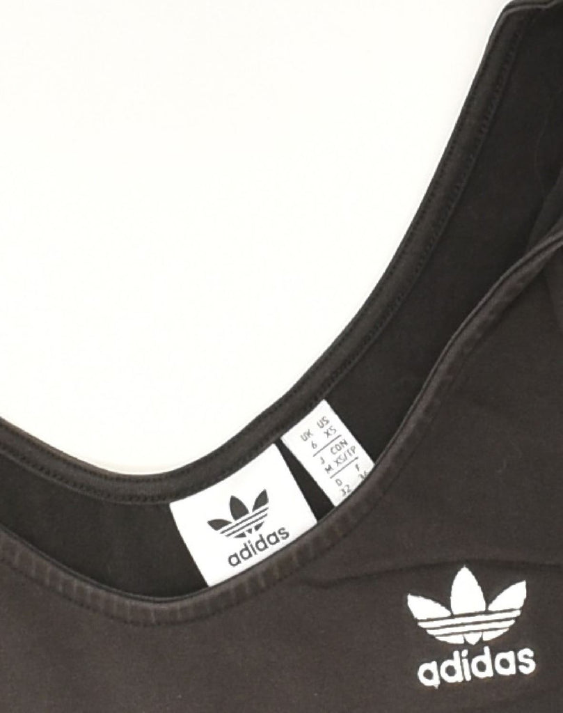 ADIDAS Womens Sport Bra Top UK 6 XS  Black Cotton | Vintage Adidas | Thrift | Second-Hand Adidas | Used Clothing | Messina Hembry 