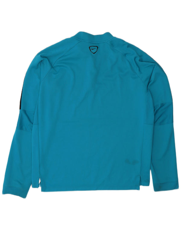 Nike Mens Dri Fit Zip Neck Pullover Tracksuit Top XL Blue Colourblock