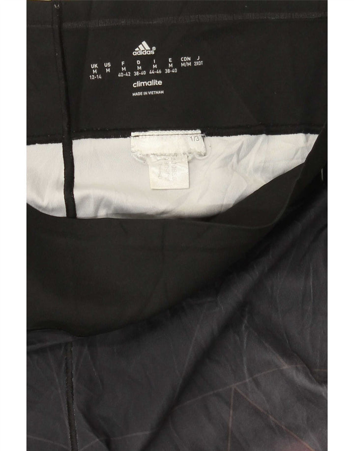 Adidas Womens Climalite Graphic Leggings UK 12/14 Medium Black Geometric