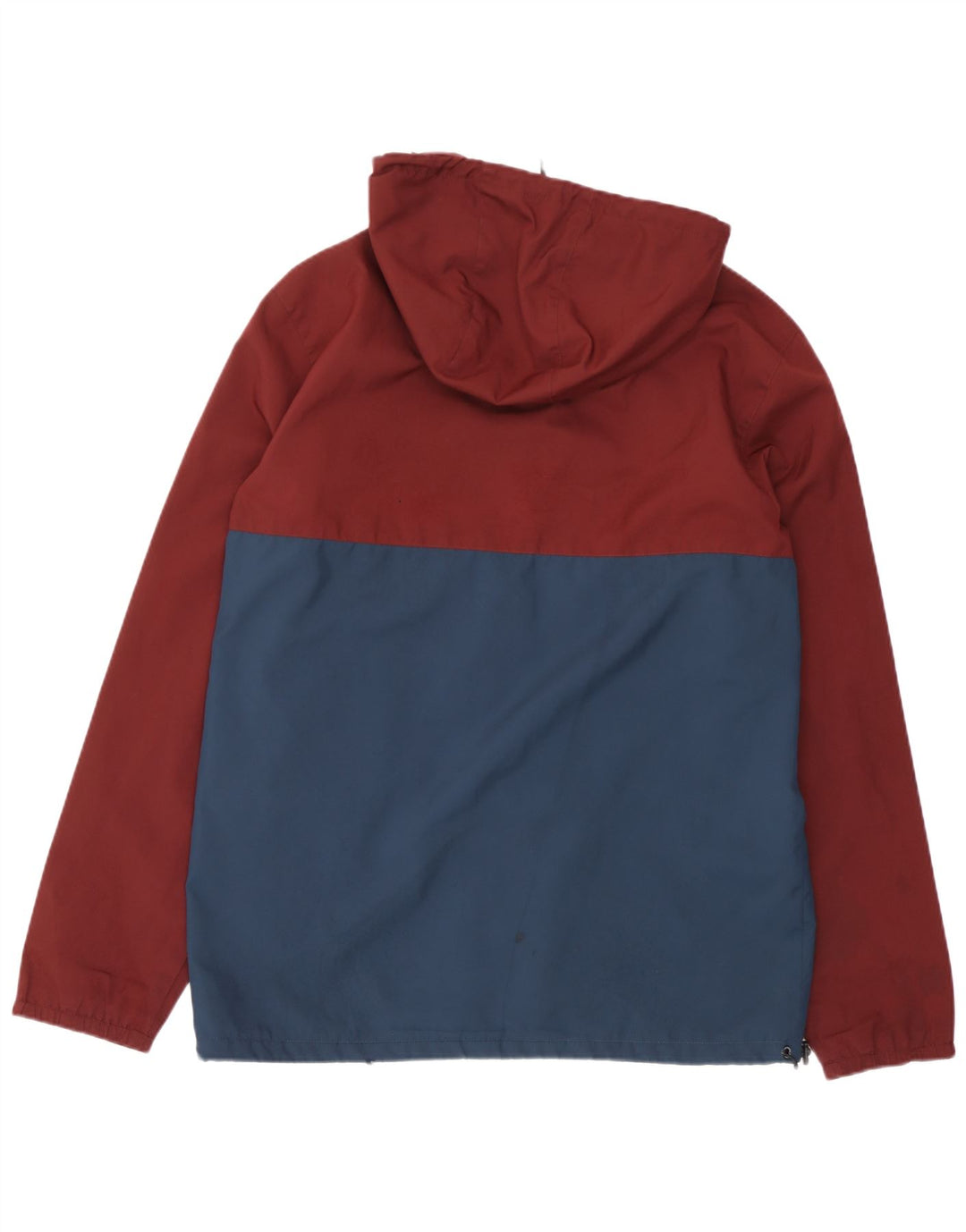 Vans Mens Hooded Pullover Rain Jacket UK 38 Medium Burgundy Colourblock