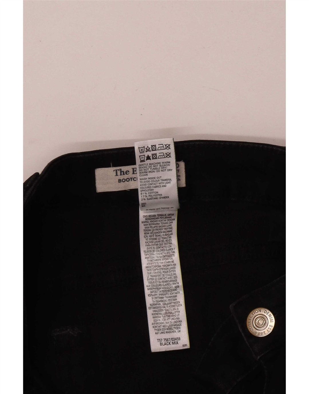 Marks & Spencer Womens The Eva Bootcut Jeans UK 10 Small W26 L28 Black