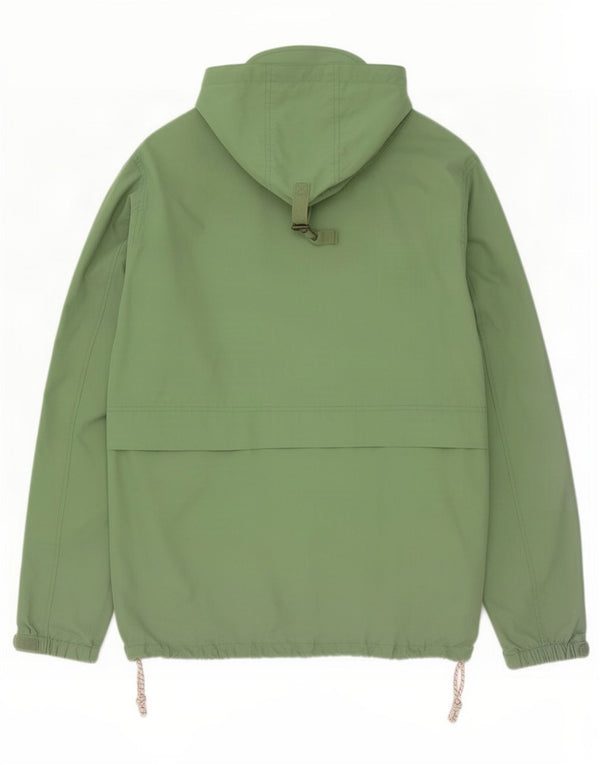 Fat Face Womens Hooded Oversized Rain Jacket UK 16 Large Green Cotton
