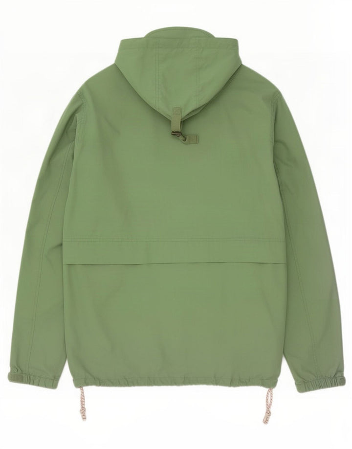 Fat Face Womens Hooded Oversized Rain Jacket UK 16 Large Green Cotton