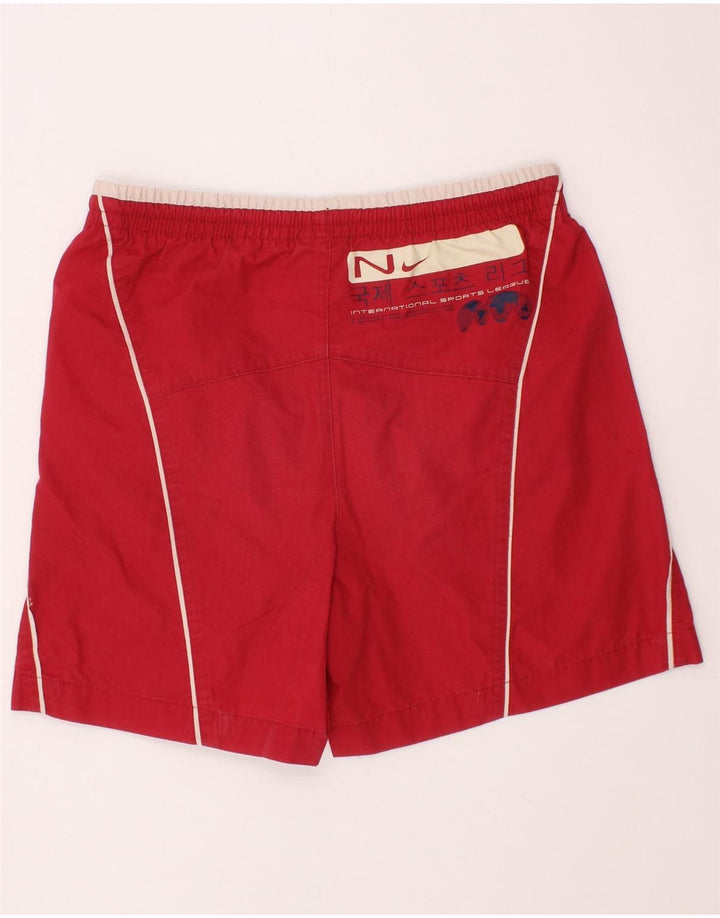 NIKE Boys Graphic Sport Shorts 8-9 Years Small Red Polyester