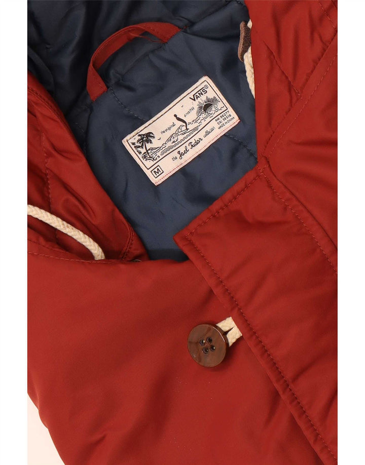 Vans Mens Hooded Parka Jacket UK 38 Medium Maroon