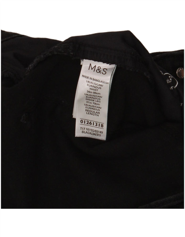 Marks & Spencer Mens Slim Jeans W34 L31 Black Cotton