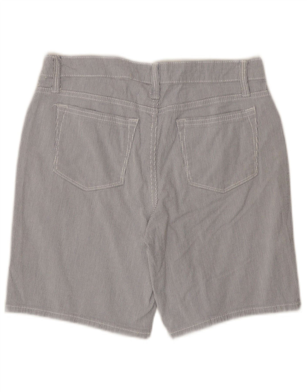 Lee Womens Riders Mid Rise Casual Shorts W28 Medium Blue Pinstripe