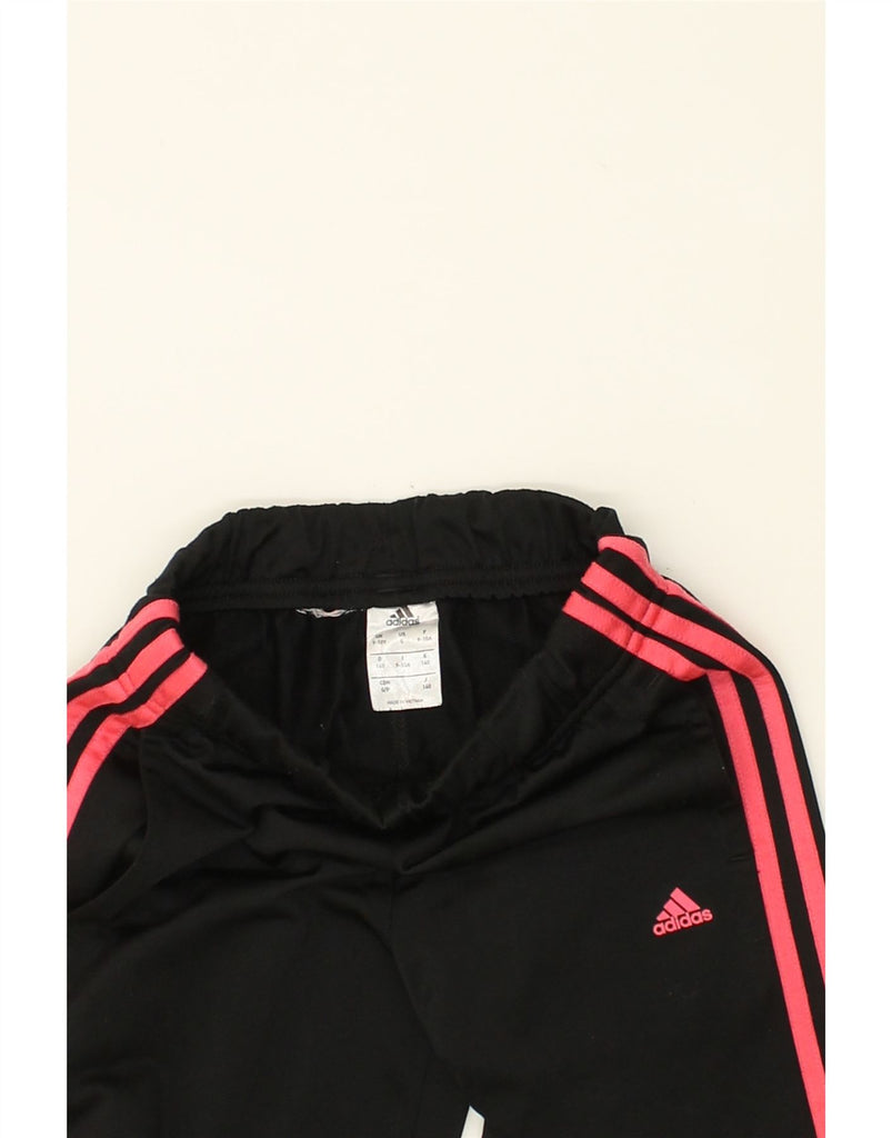 ADIDAS Girls Tracksuit Trousers Joggers 9-10 Years Black Polyester | Vintage Adidas | Thrift | Second-Hand Adidas | Used Clothing | Messina Hembry 