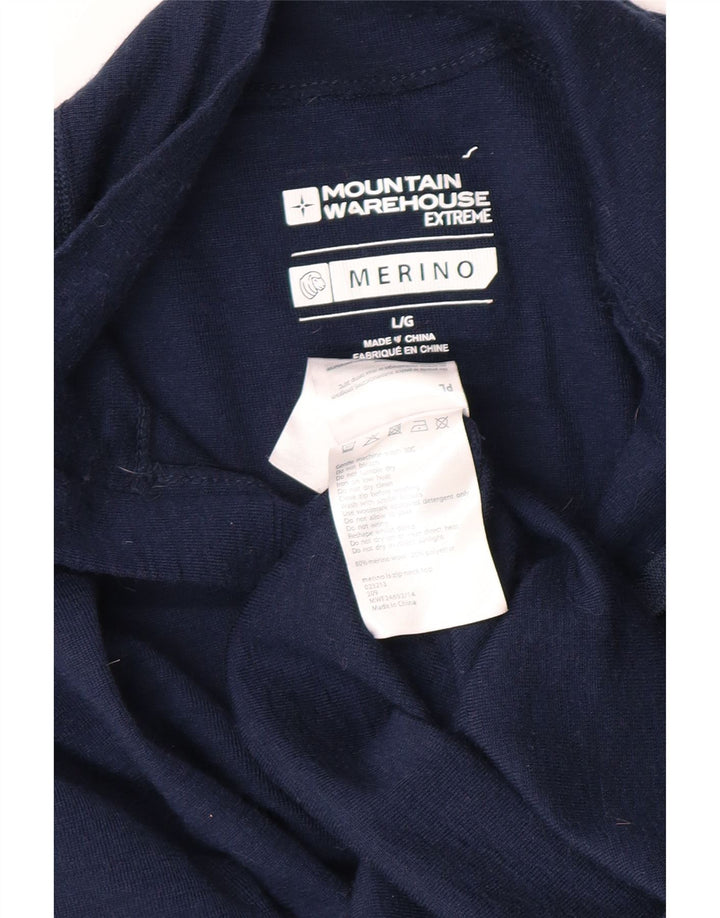 MOUNTAIN WAREHOUSE Womens Zip Neck Jumper Sweater UK 16 Large Navy Blue Vintage Mountain Warehouse and Second-Hand Mountain Warehouse from Messina Hembry 
