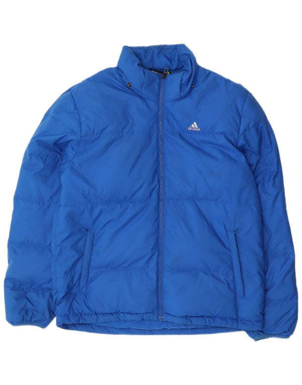 Adidas Mens Padded Jacket UK 38 Medium Blue Polyester