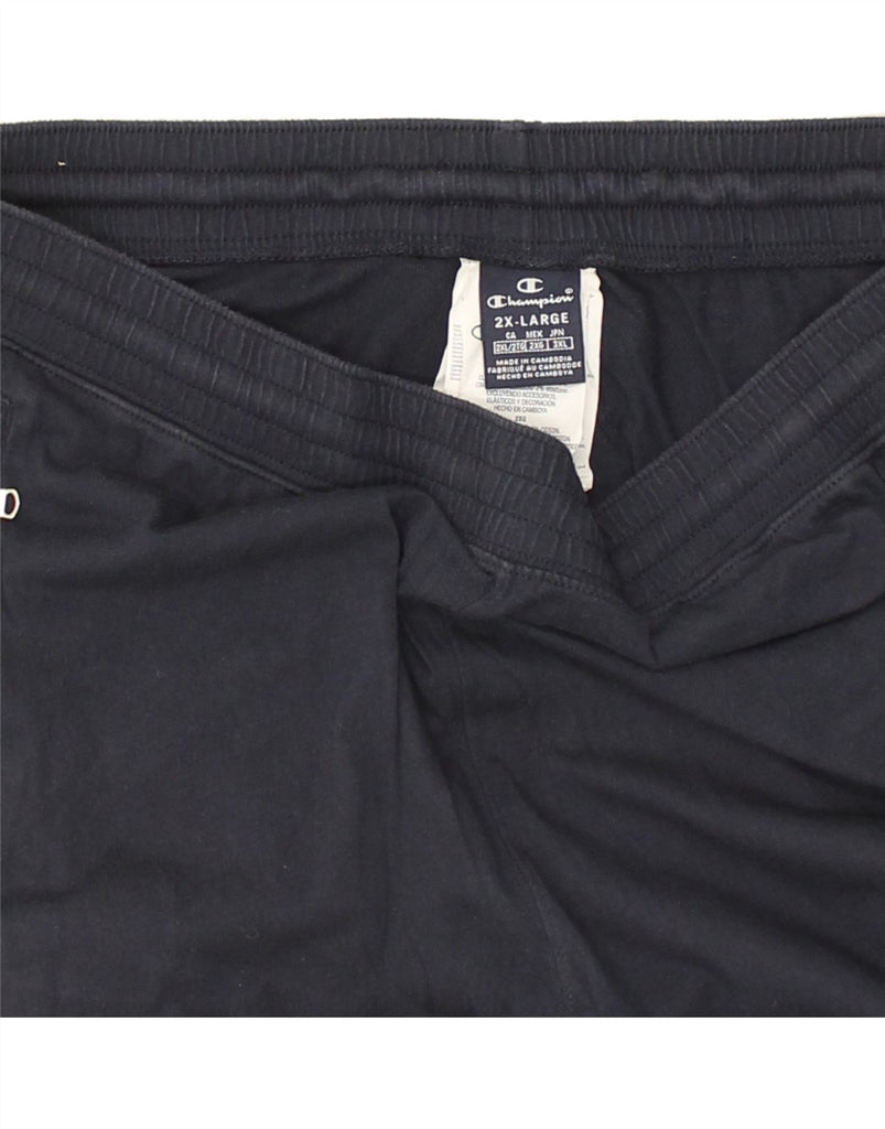 CHAMPION Womens Tracksuit Trousers UK 20 2XL Navy Blue Cotton | Vintage Champion | Thrift | Second-Hand Champion | Used Clothing | Messina Hembry 