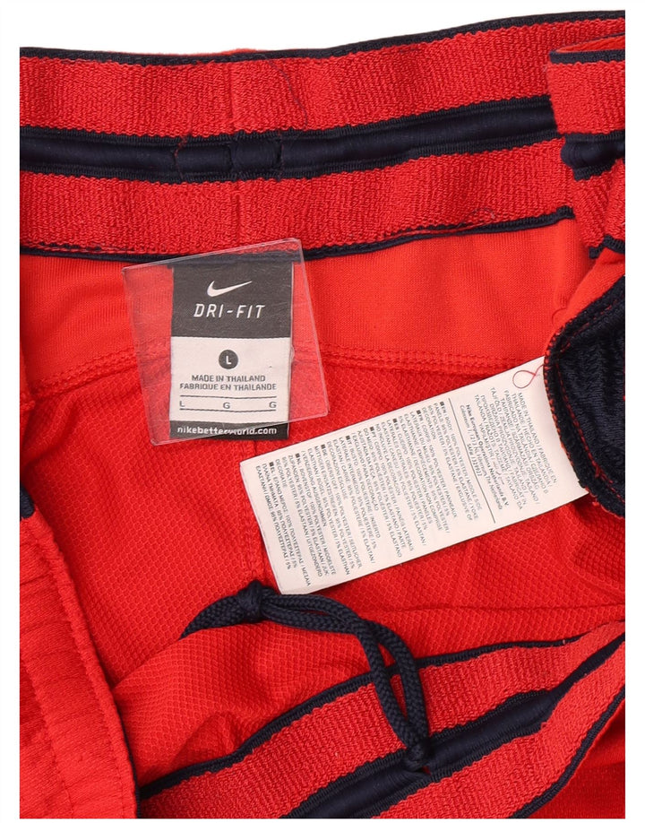 Nike Mens Dri Fit Sport Shorts Large  Red Colourblock Polyester
