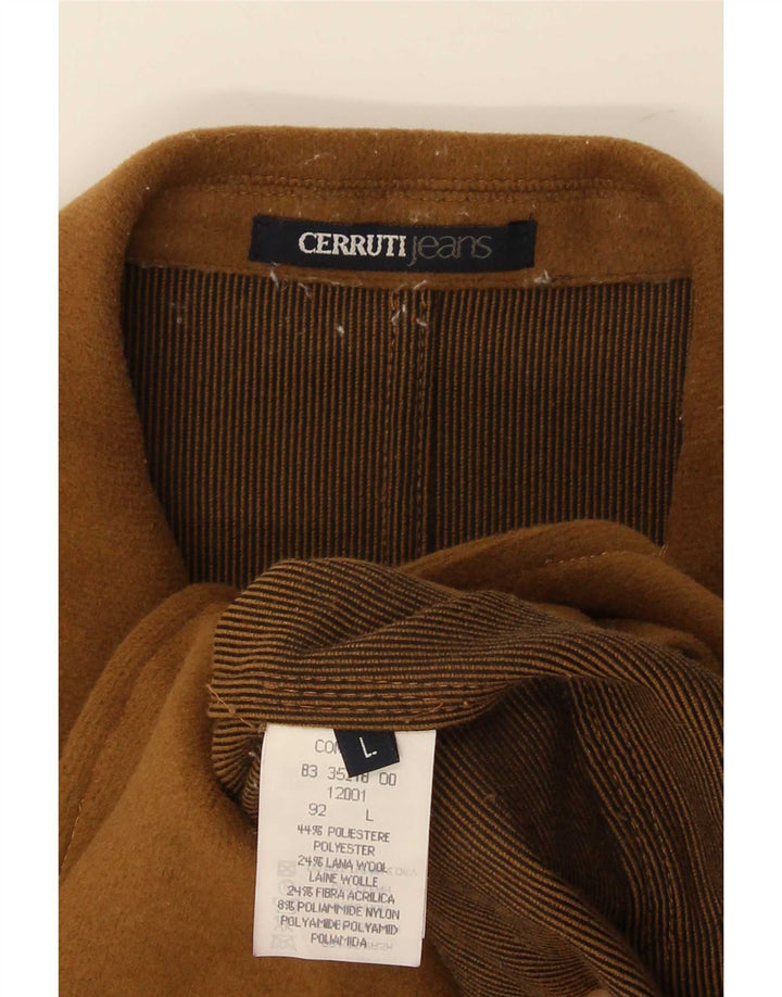Cerruti Womens 3 Button Blazer Jacket UK 16 Large Brown Polyester