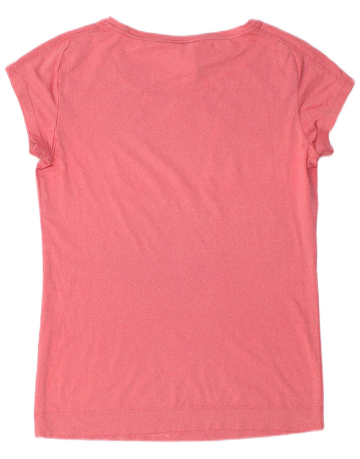 Adidas Womens Graphic T-Shirt Top UK 12/14 Medium Pink Polyester