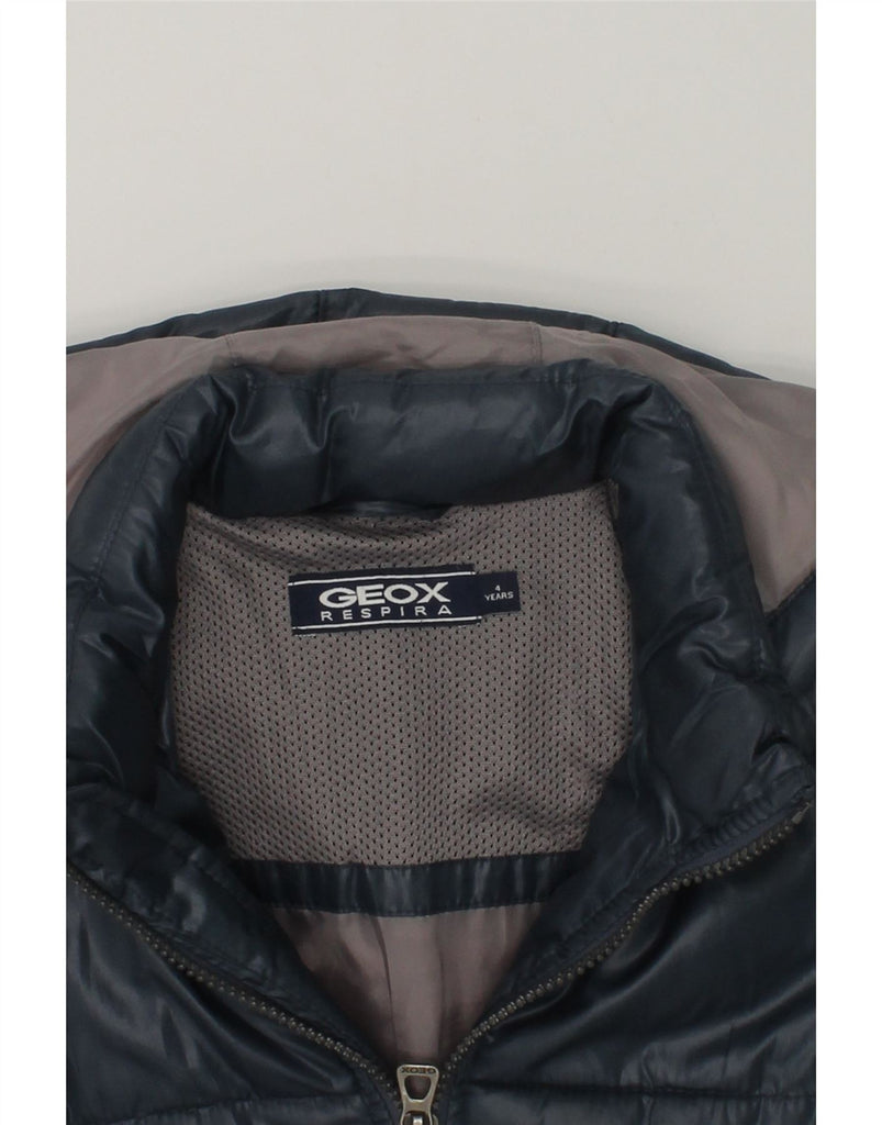 GEOX Boys Hooded Padded Jacket 3-4 Years Navy Blue Polyester | Vintage Geox | Thrift | Second-Hand Geox | Used Clothing | Messina Hembry 