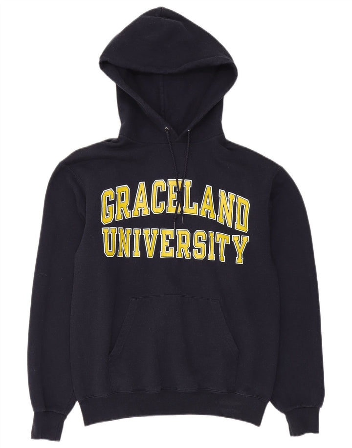 Champion Mens Graceland University Graphic Hoodie Jumper Small Navy Blue