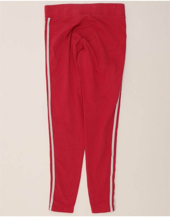 Adidas Womens Leggings UK 14 Medium Pink Cotton