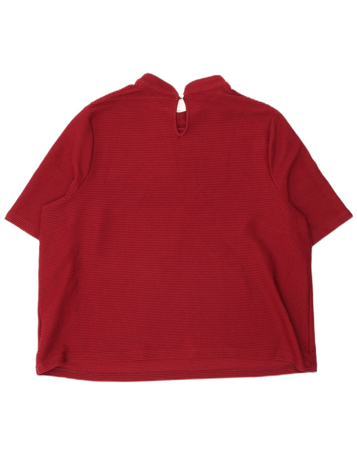 Marks & Spencer Womens Blouse Top UK 20 2XL Burgundy Polyester