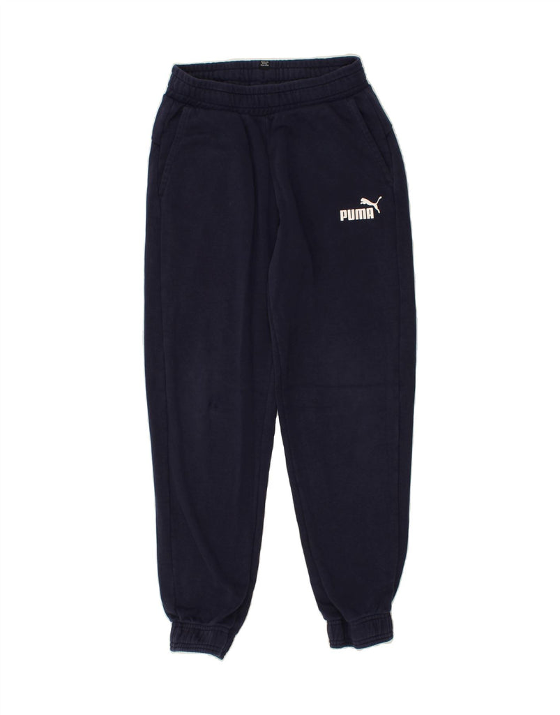 PUMA Boys Tracksuit Trousers Joggers 13-14 Years Navy Blue Vintage Puma and Second-Hand Puma from Messina Hembry 