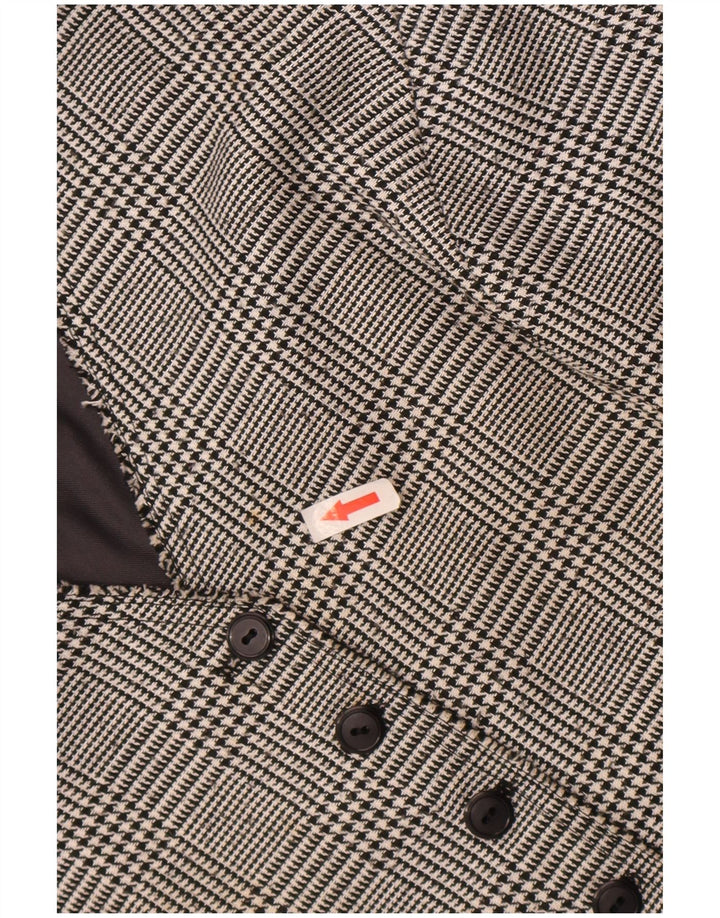 Vintage Womens Waistcoat UK 16 Large Grey Houndstooth