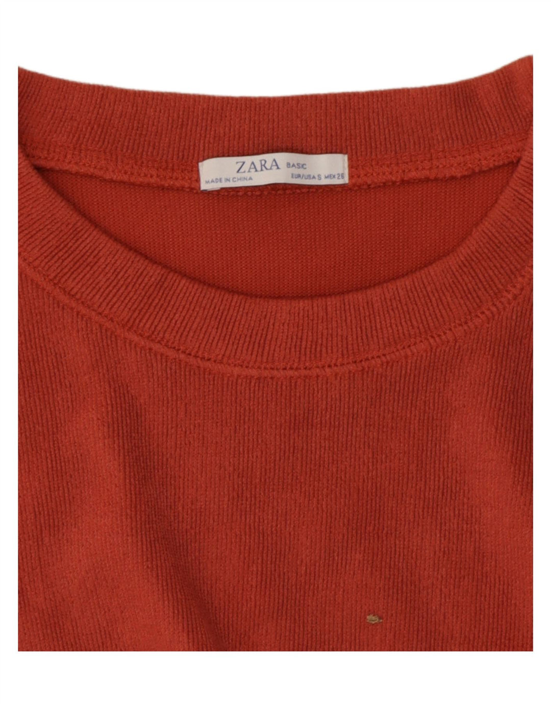 Zara Womens Oversized Crop Long Sleeve Blouse Top UK 10 Small Orange