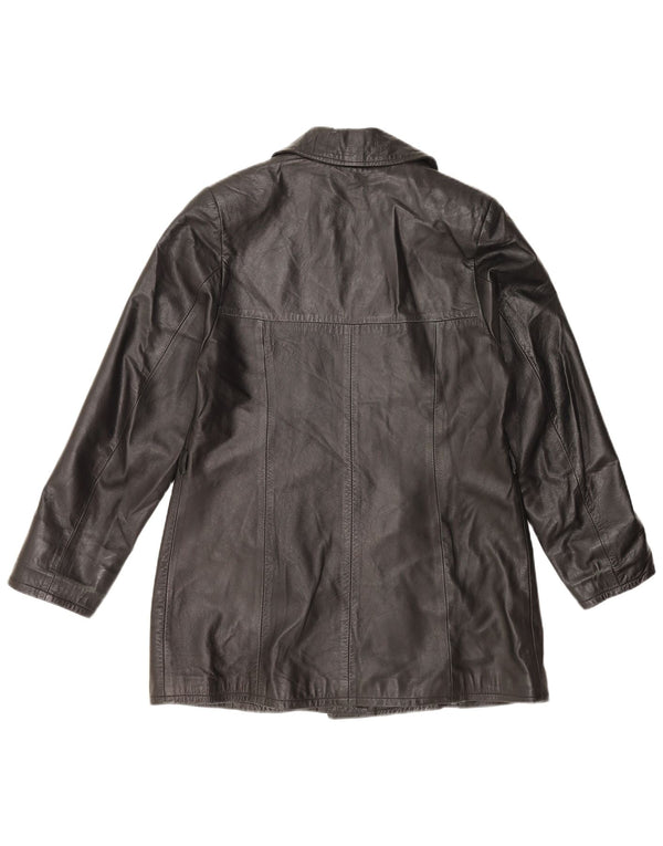 Vintage Womens Leather Jacket UK 18 XL Black Leather