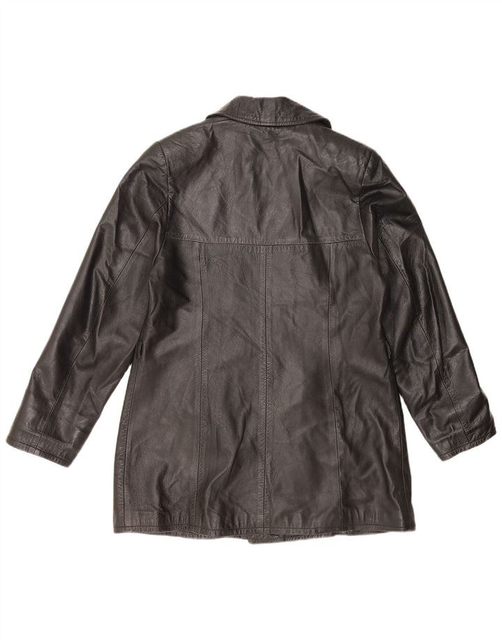 Vintage Womens Leather Jacket UK 18 XL Black Leather