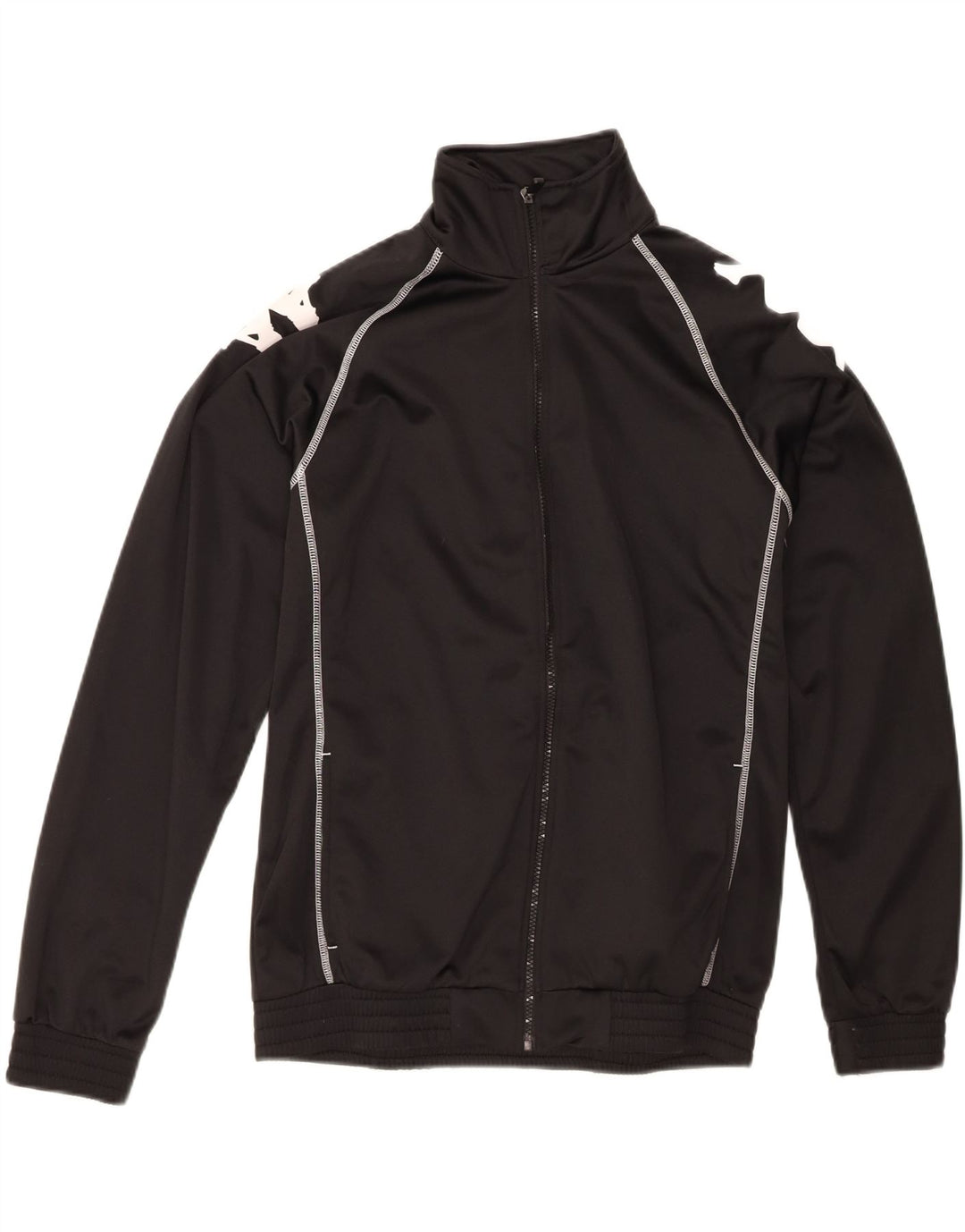 KAPPA Mens Graphic Tracksuit Top Jacket Medium Black Polyester