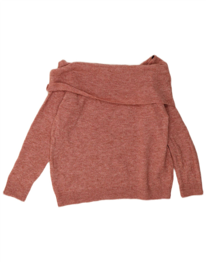 Marks & Spencer Womens Roll Neck Jumper Sweater UK 16 Large Pink Flecked