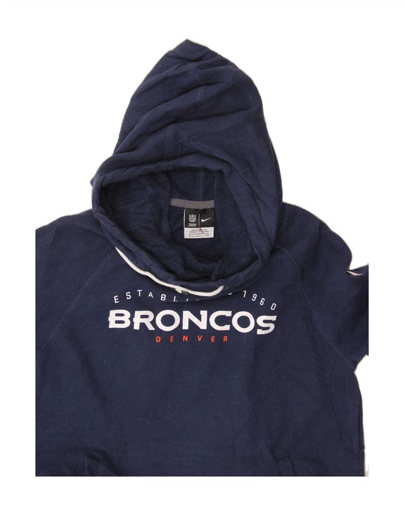 NIKE Womens Denver Broncos Graphic Hoodie Jumper UK 10 Small Navy Blue Vintage Nike and Second-Hand Nike from Messina Hembry 