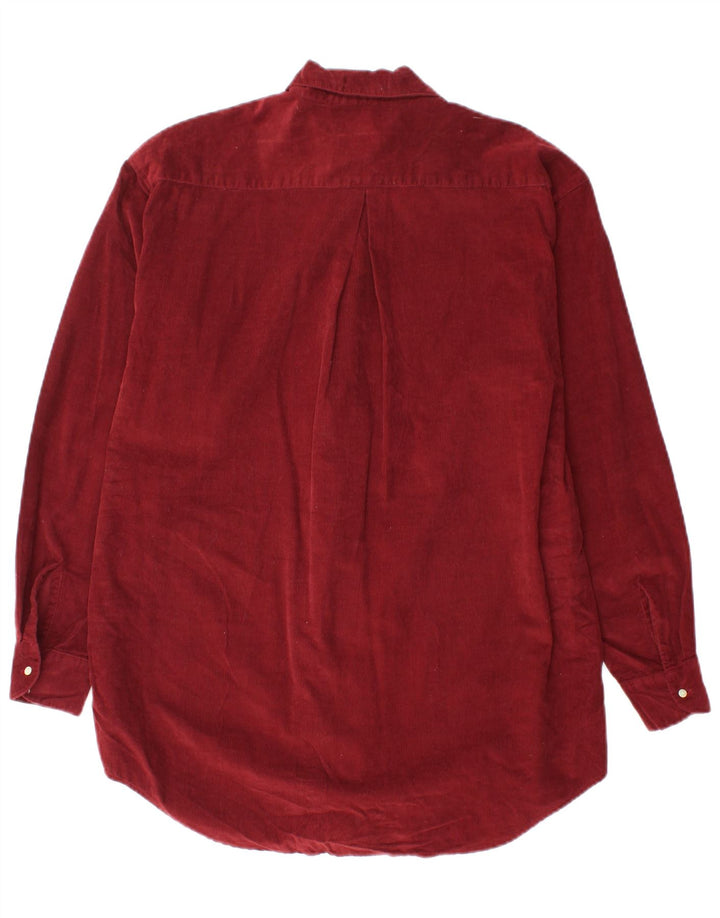 J. CREW Womens Oversized Corduroy Shirt UK 10 Small Burgundy Cotton