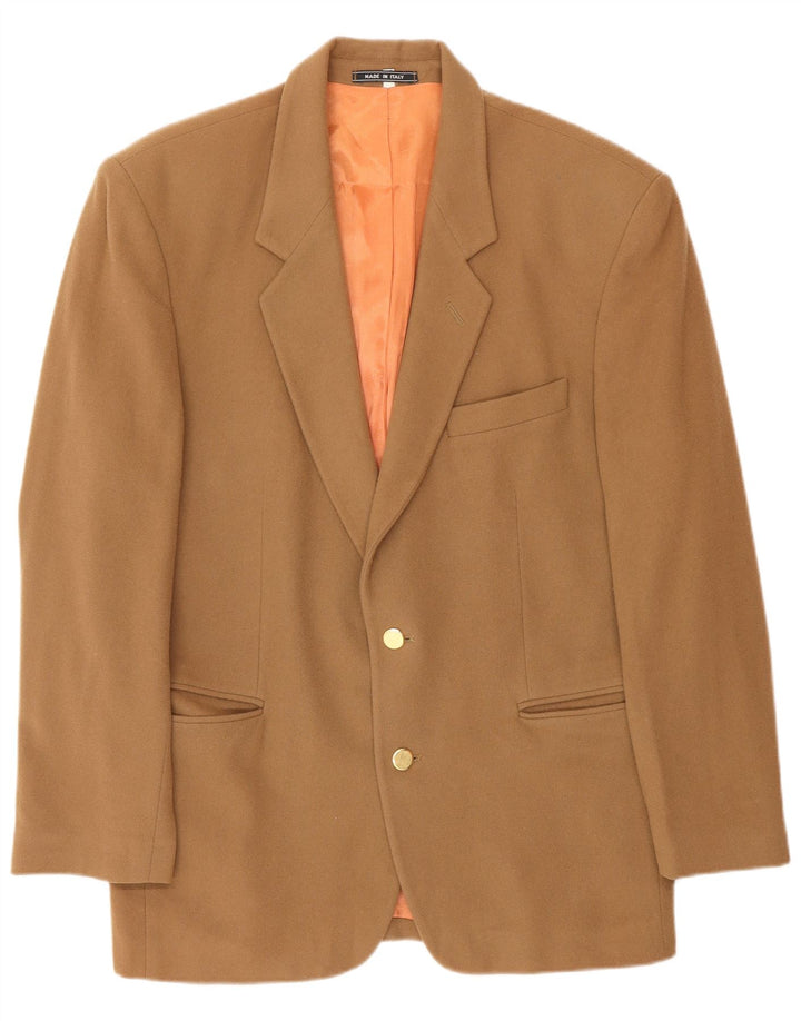 ALFA Mens 2 Button Blazer Jacket IT 46 Small Brown Cashmere