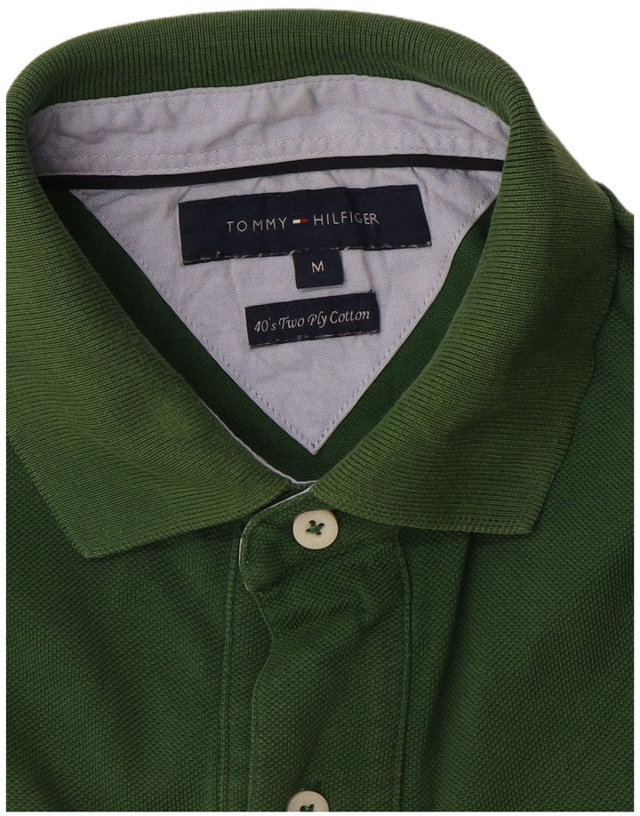 Tommy Hilfiger Mens Polo Shirt Medium Green Cotton