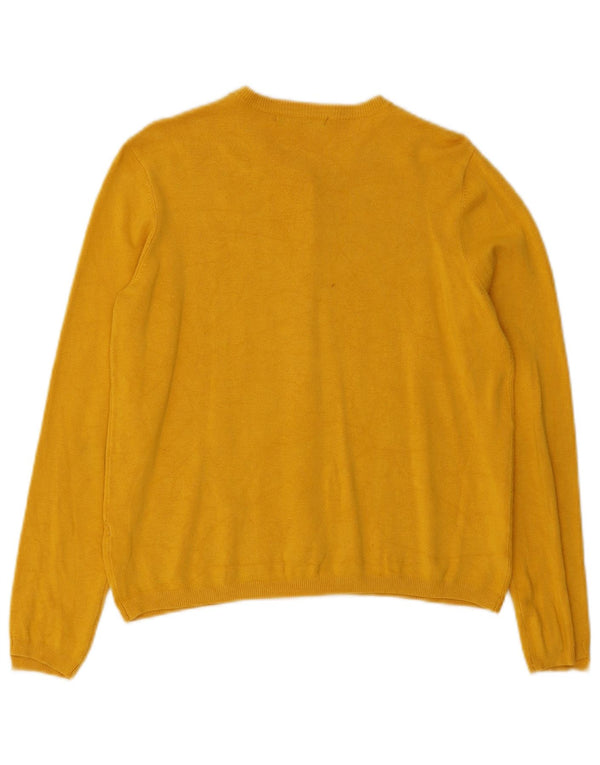 Zara Womens Cardigan Sweater UK 12 Medium Yellow Viscose
