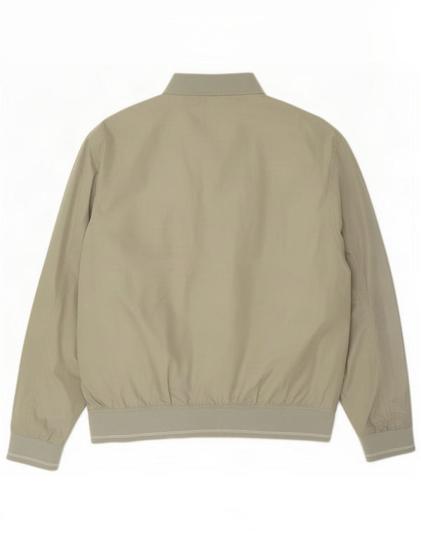 Marks & Spencer Mens Standard Fit Bomber Jacket UK 40 Large Green Polyester
