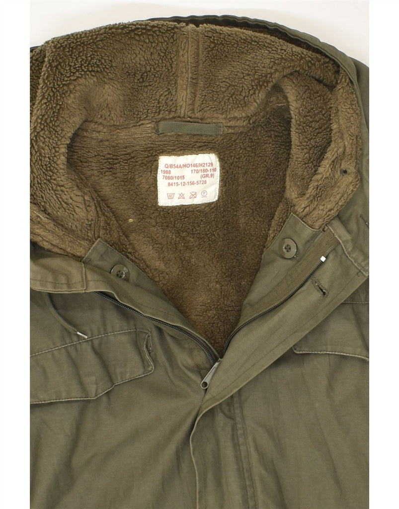 VINTAGE Mens Hooded Windbreaker Coat UK 42 XL Khaki Cotton | Vintage Vintage | Thrift | Second-Hand Vintage | Used Clothing | Messina Hembry 