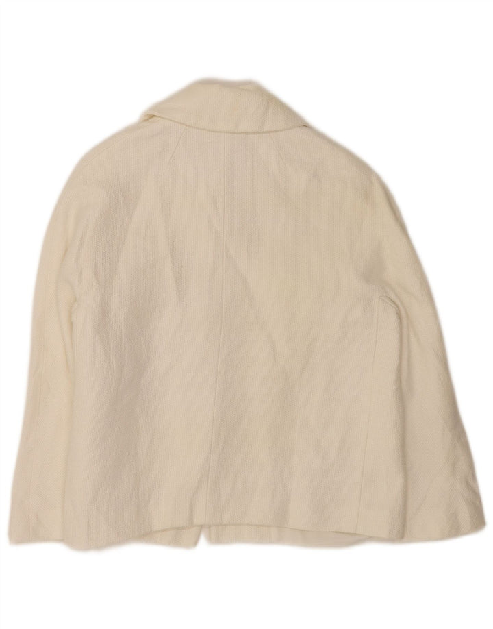 Massimo Dutti Womens Crop 2 Button Blazer Jacket EU 38 Medium White