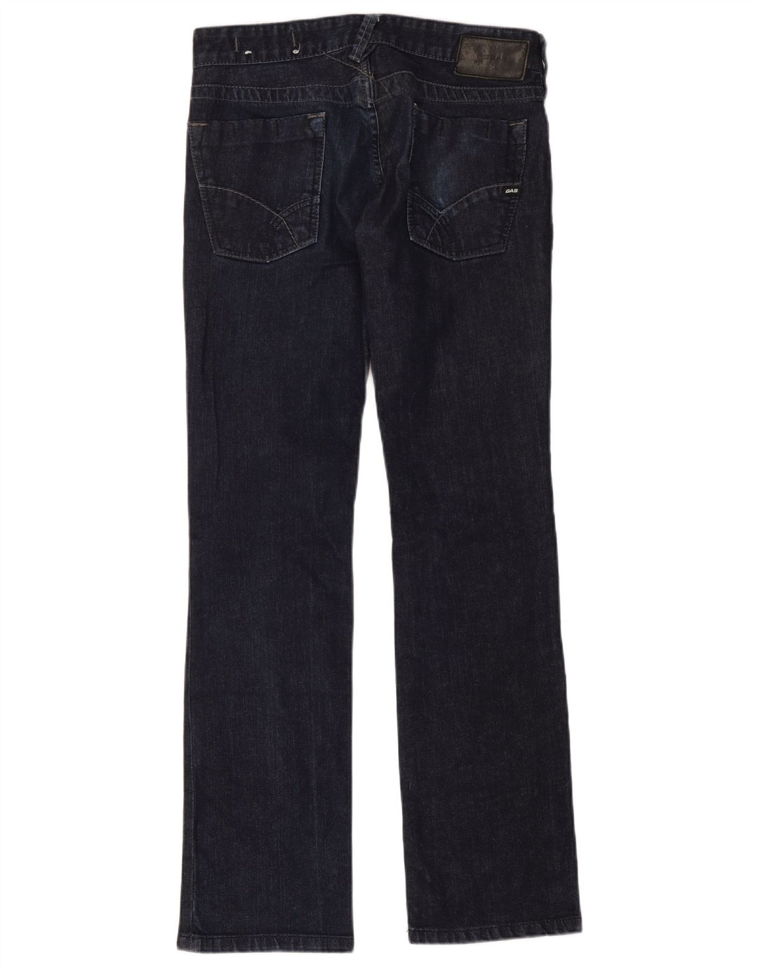 Gas Mens Straight Jeans W33 L34 Navy Blue Cotton