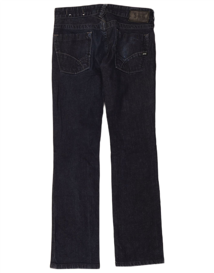 Gas Mens Straight Jeans W33 L34 Navy Blue Cotton