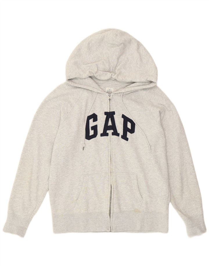 Gap Womens Graphic Zip Hoodie Sweater Large Grey Cotton