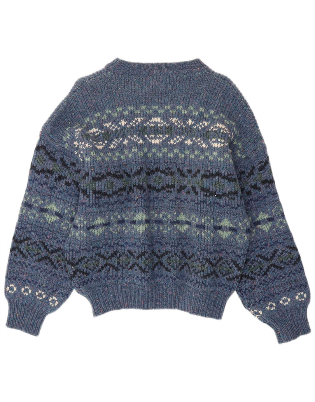 Levi's Womens Boat Neck Jumper Sweater UK 16 Large Blue Fair Isle