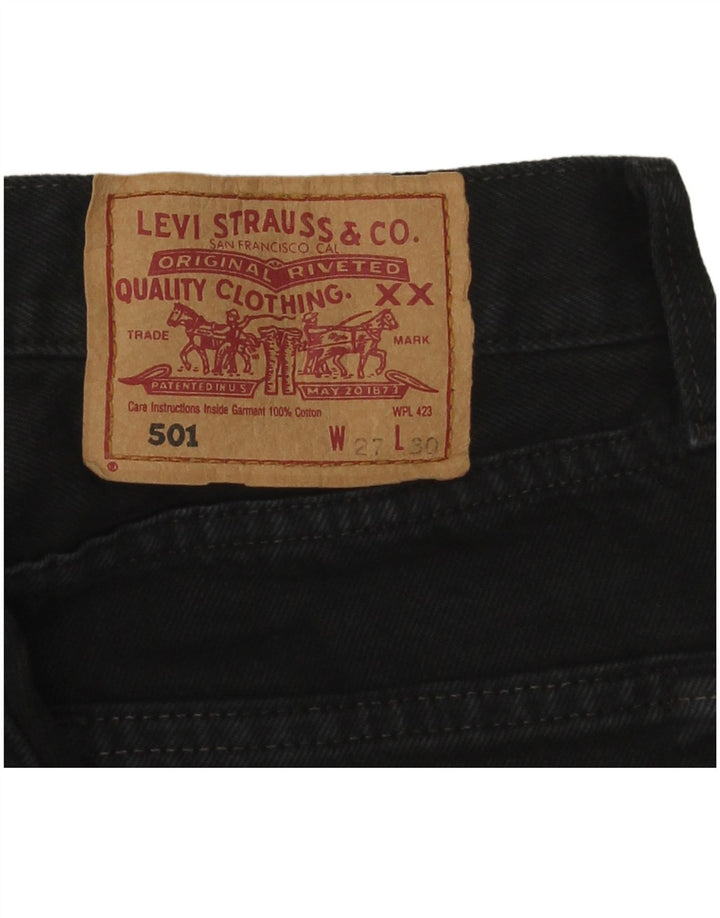 Levi's Mens 501 Straight Jeans W27 L30 Black Cotton
